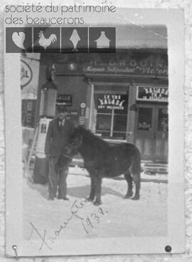Homme inconnu avec un poney